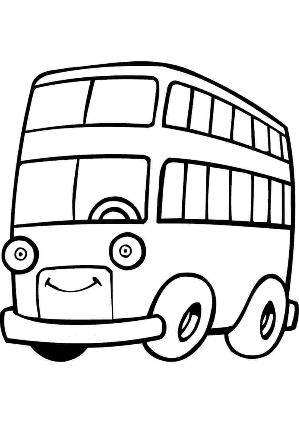 Автобус раскраска для малышей