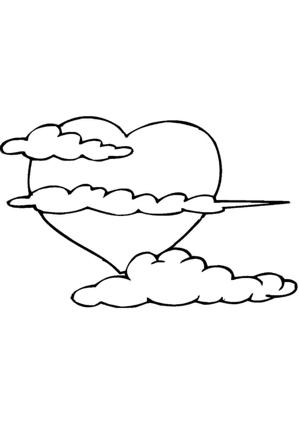 Контурный рисунок небо и облака
