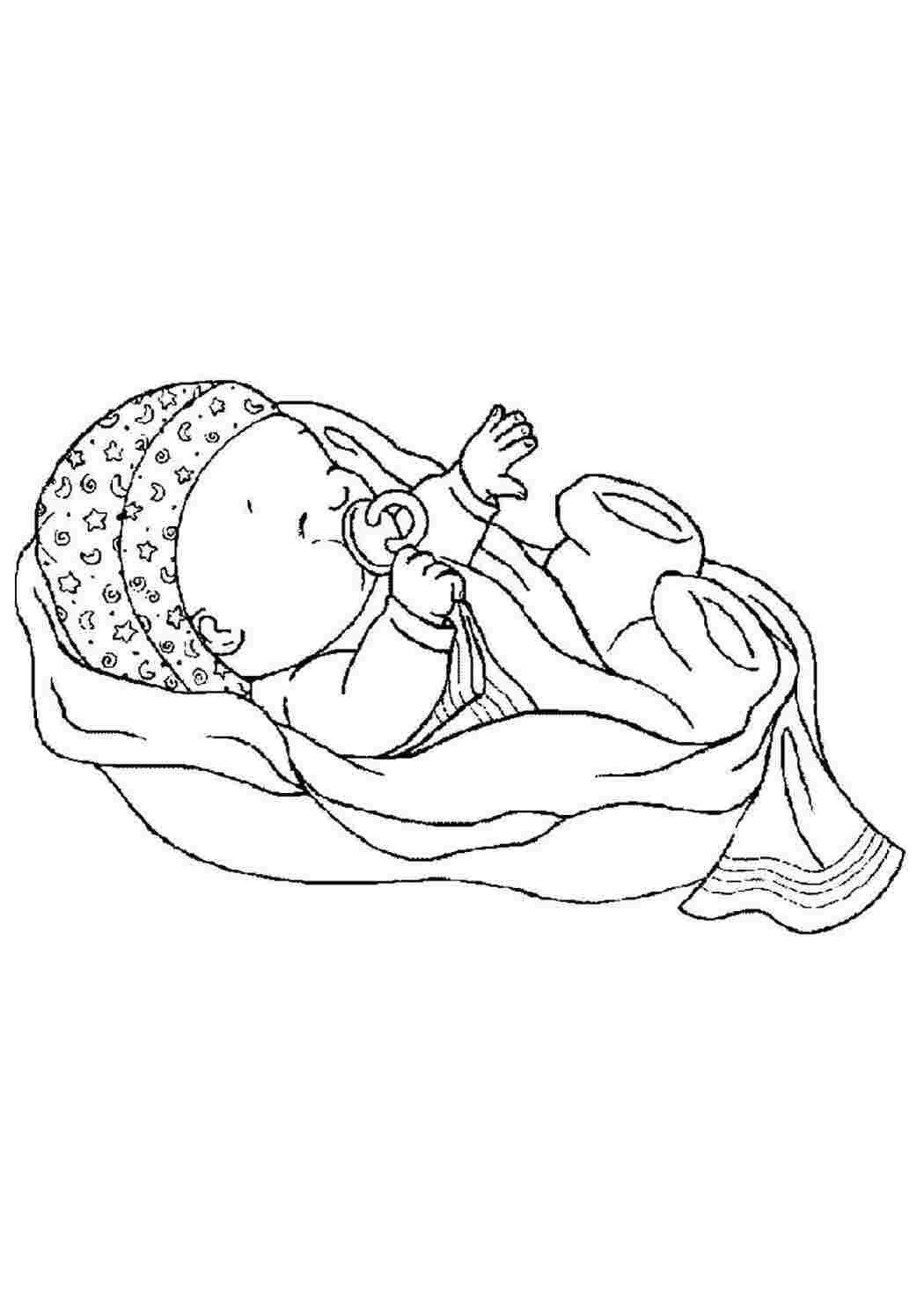 Рисунок младенец в люльке