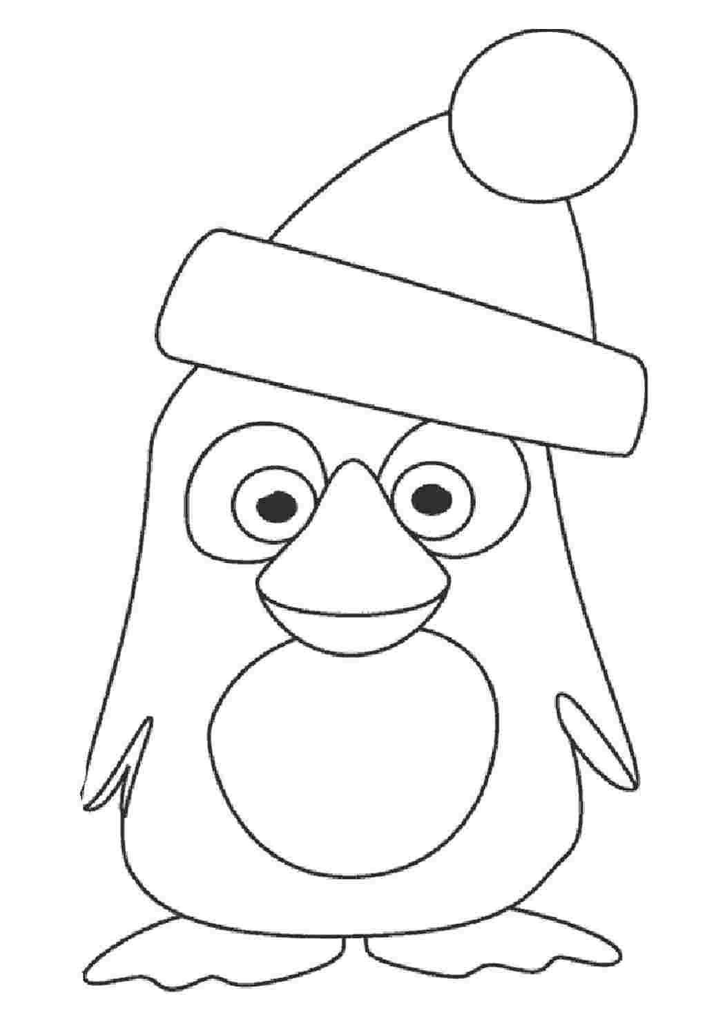 Рисунок пингвина для раскрашивания