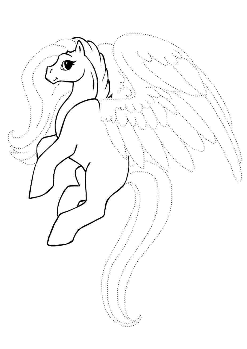 Раскраска пони с крыльями