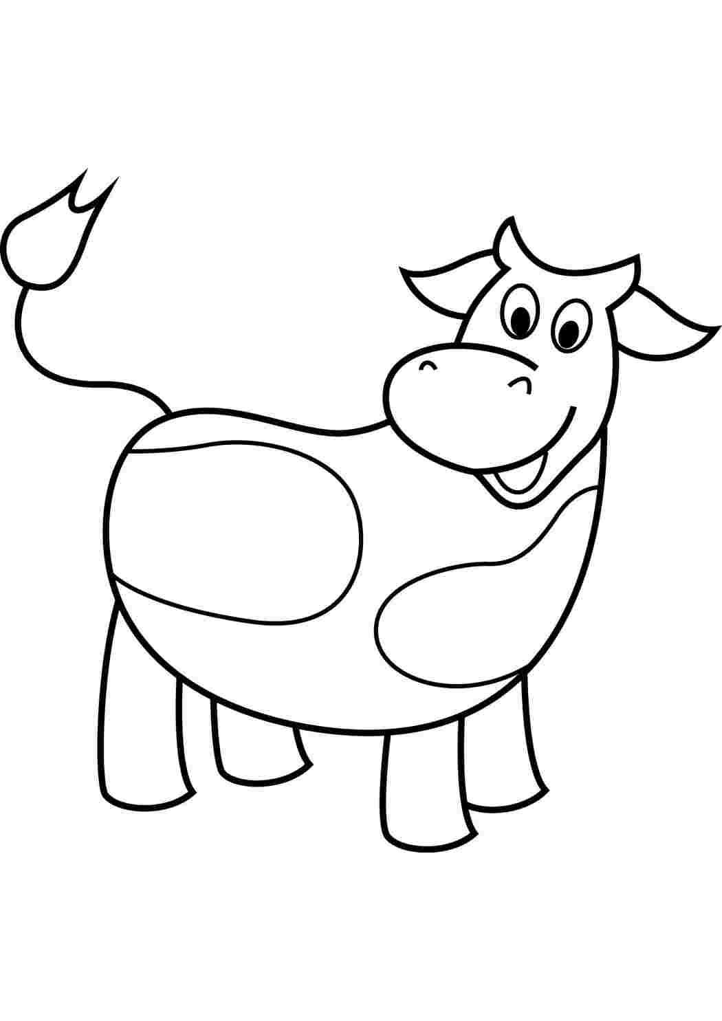 Корова раскраска для детей