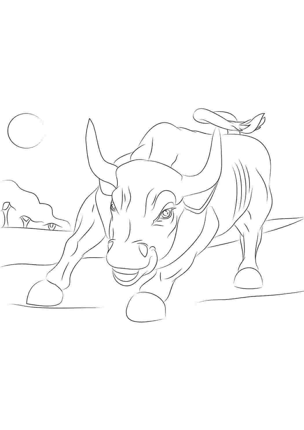 Рисунок быка для срисовки