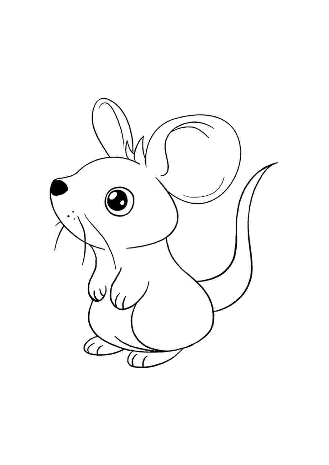 Мультяшная мышь раскраска