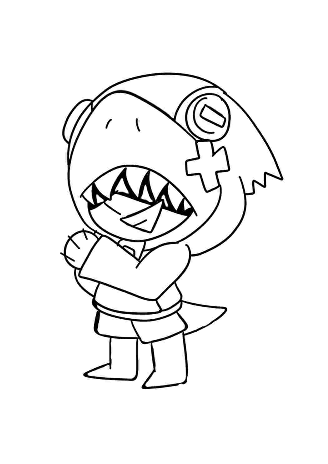 Рисунок леона из brawl stars раскраска