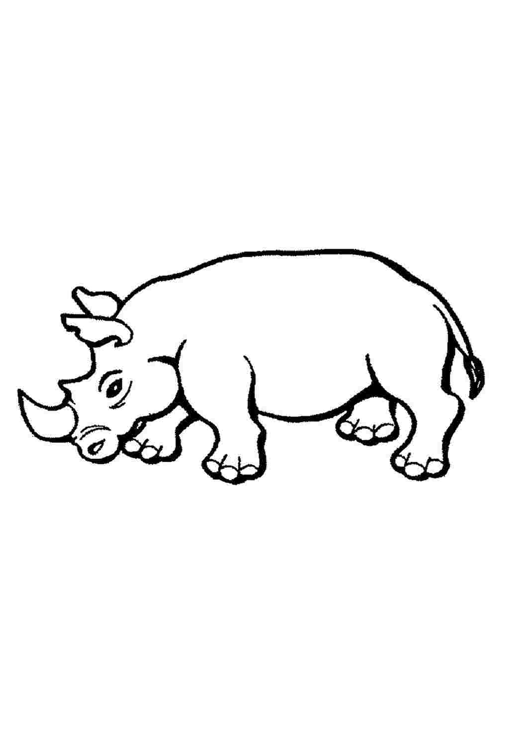 Трафарет носорога для рисования