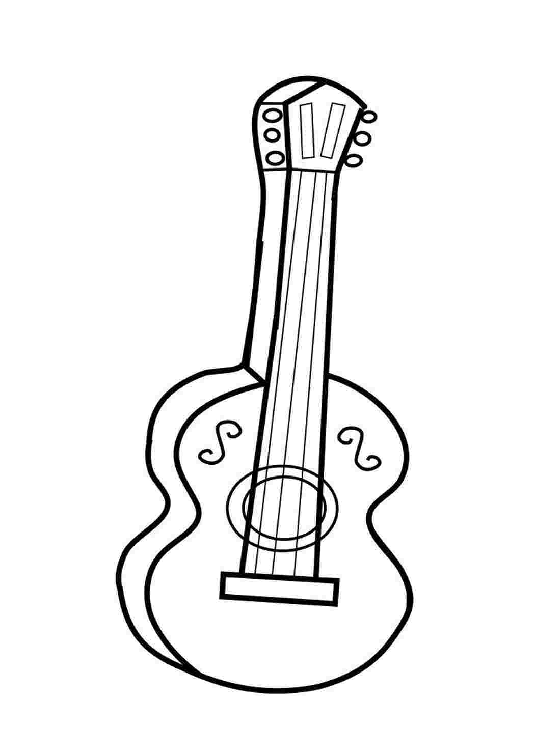 Раскраска гитара музыкальный инструмент