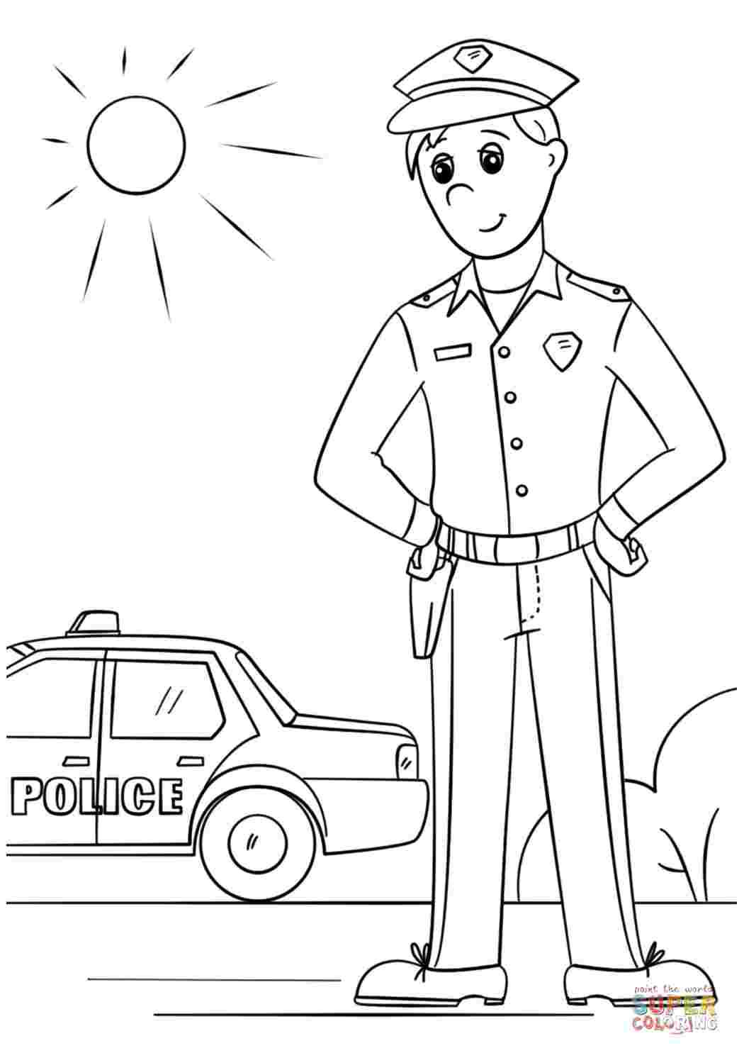 Детский инспектор гаи раскраска