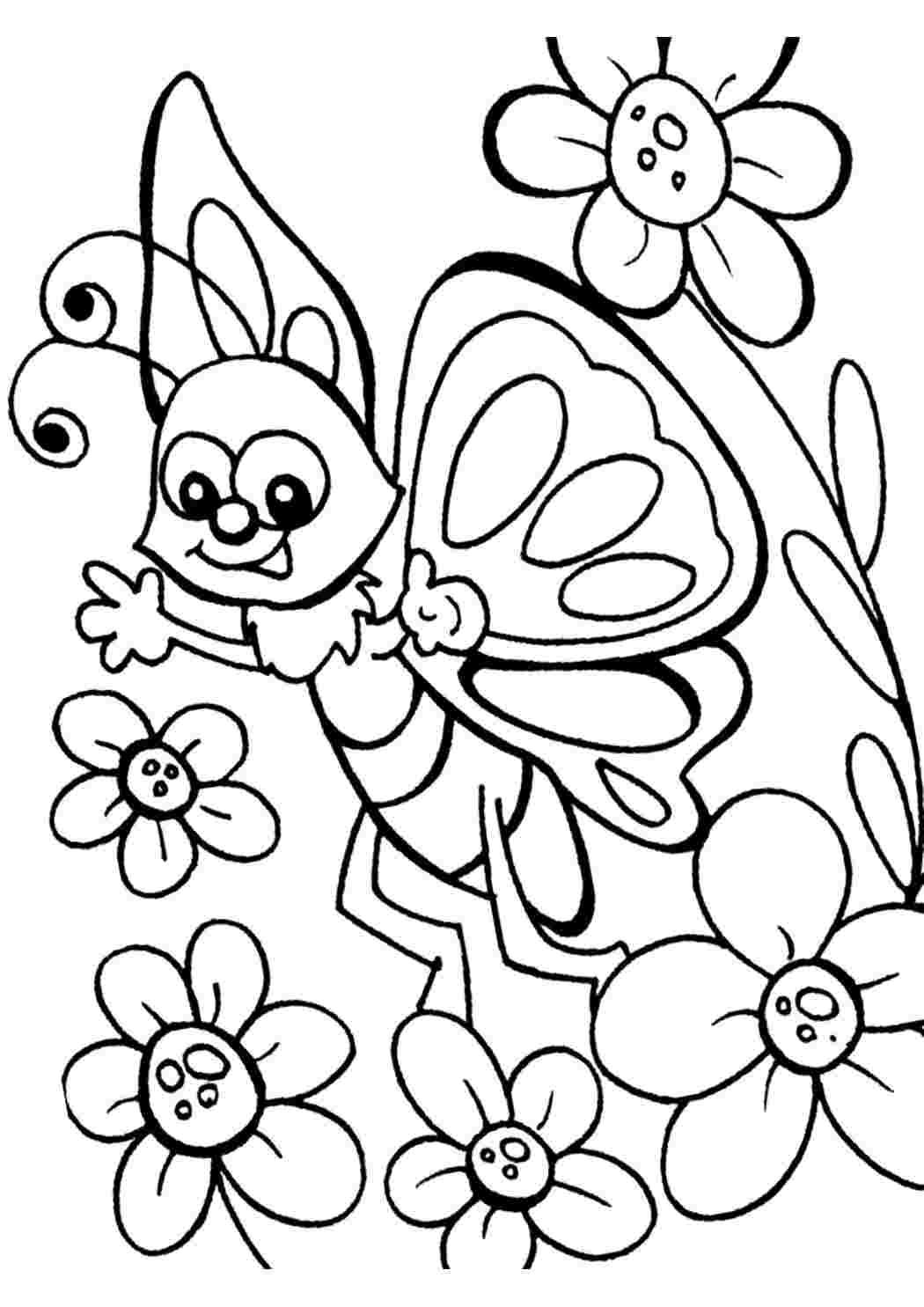 Раскраска бабочки для детей 5-6 лет