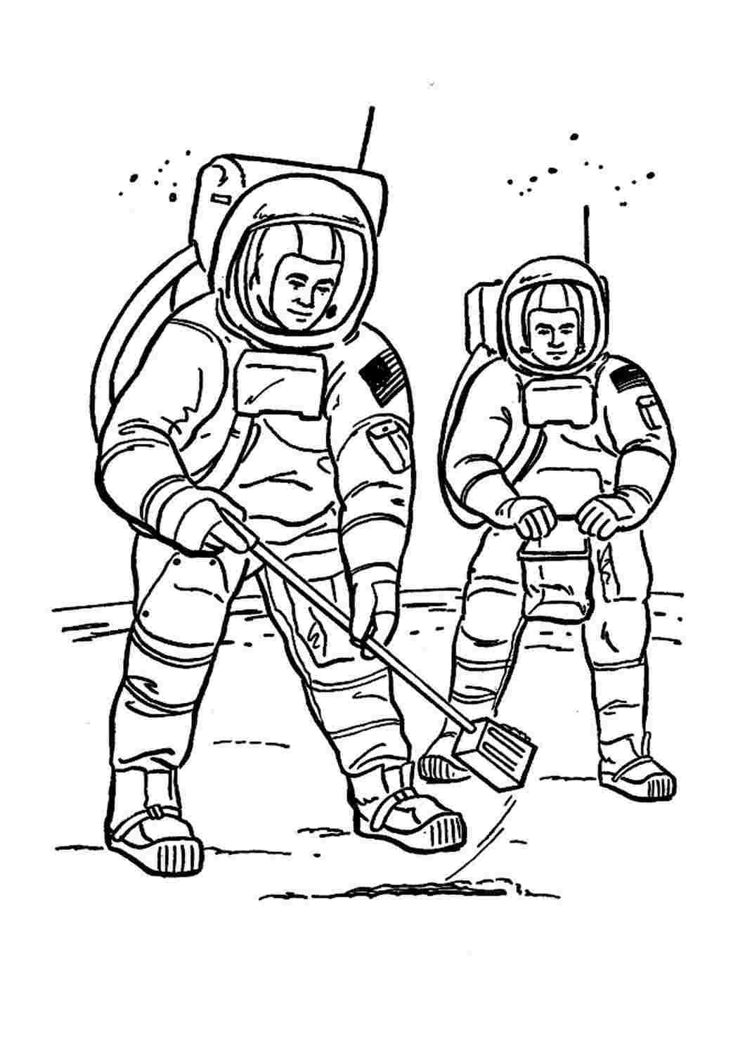 Рисунок на день космонавтики раскраска