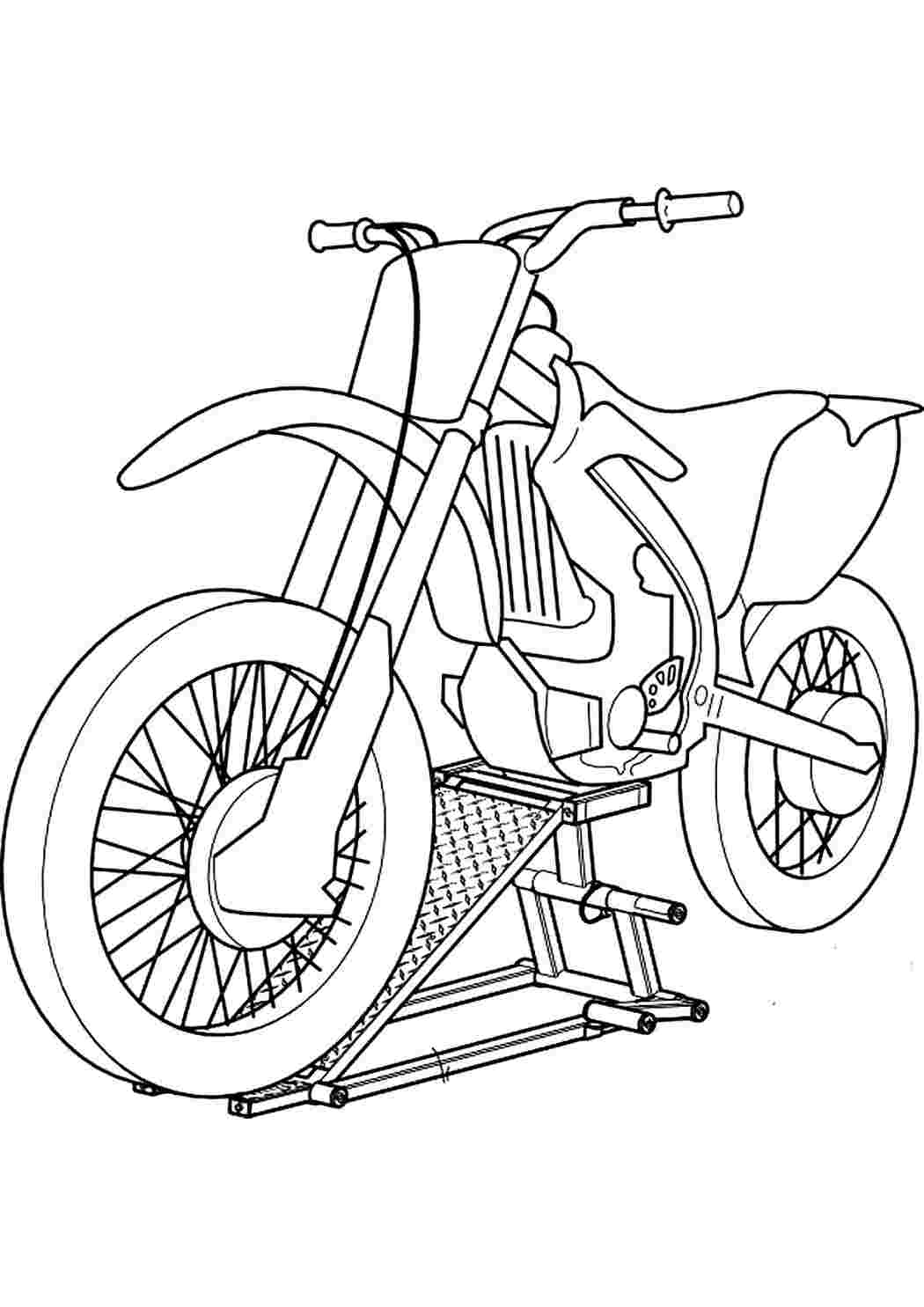Картинка мотоцикл раскраска