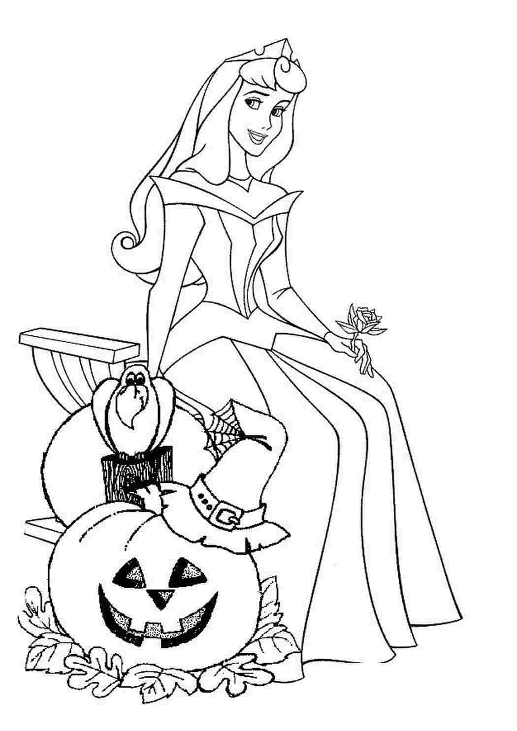 Хэллоуин принцесса раскраски для детей