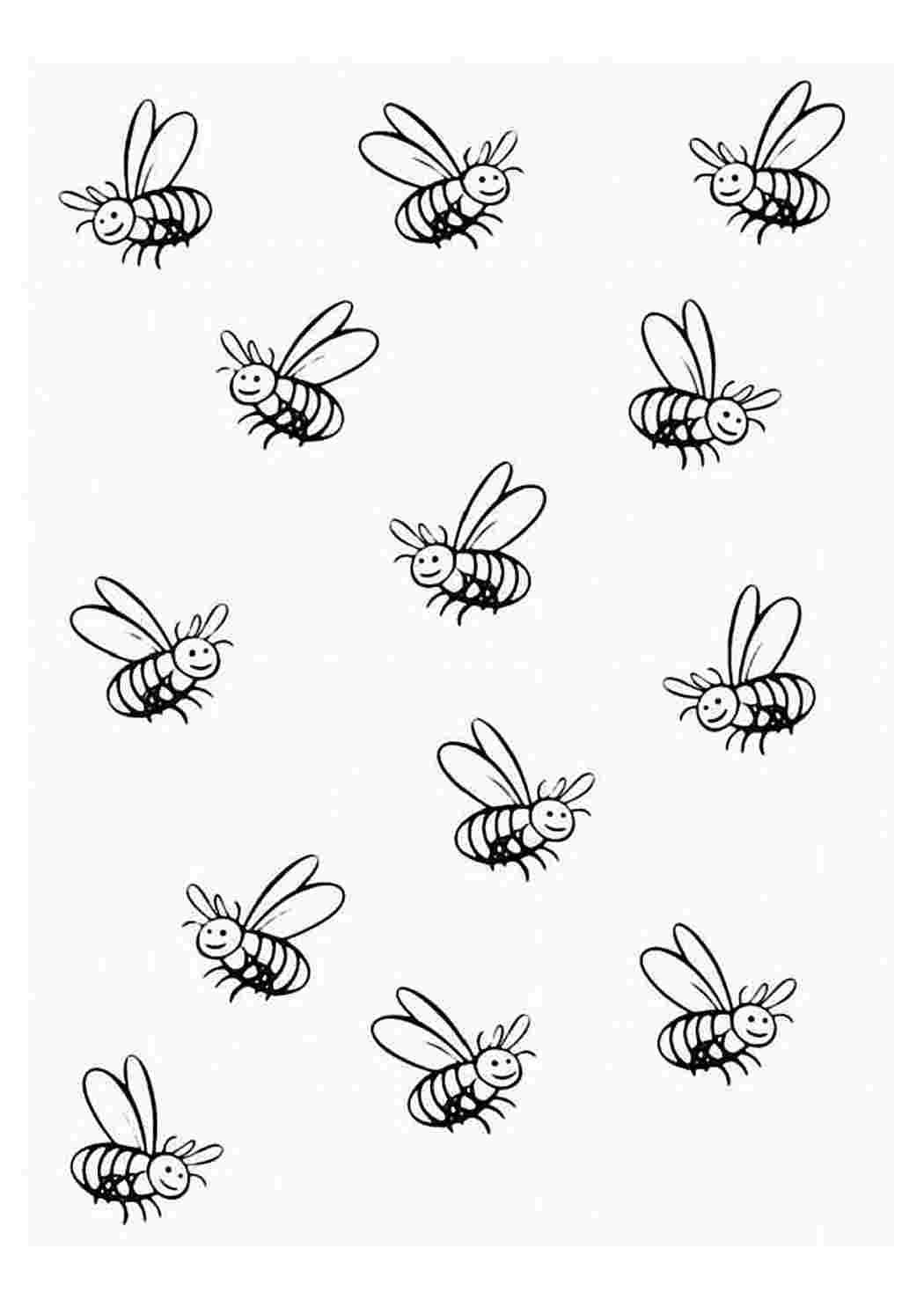 Раскраски маленькие пчелы