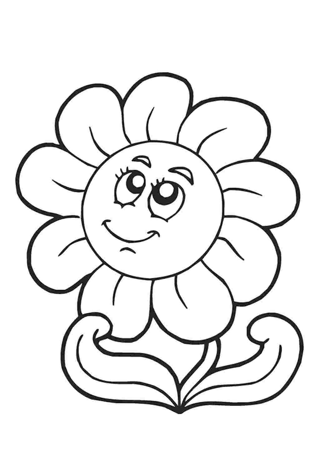 Рисунок раскраска цветочек для детей