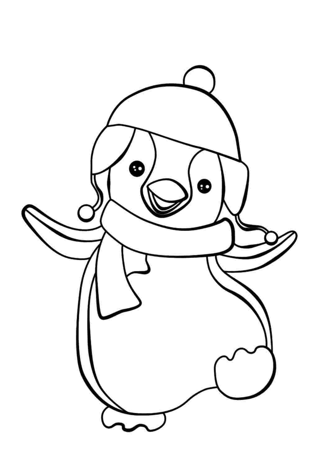 Пингвин раскраска для детей