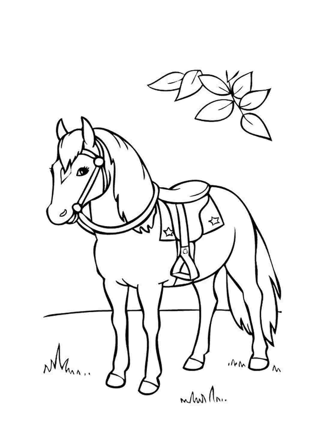 Рисунок лошадка для детей раскраска