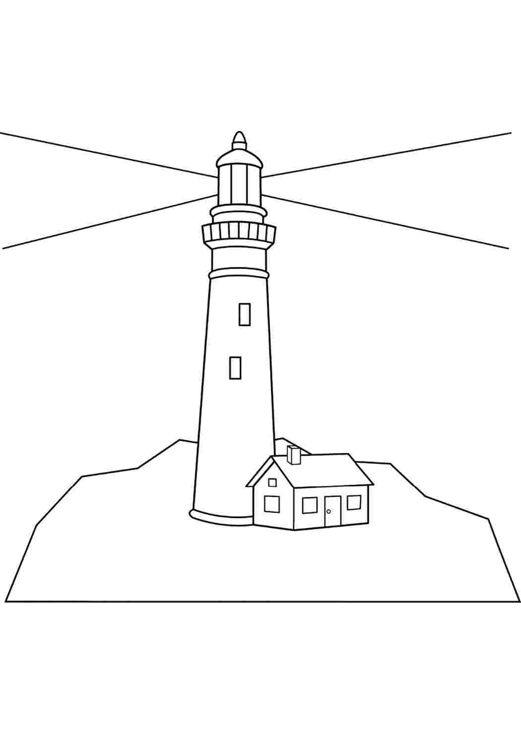 Картинка маяк раскраска