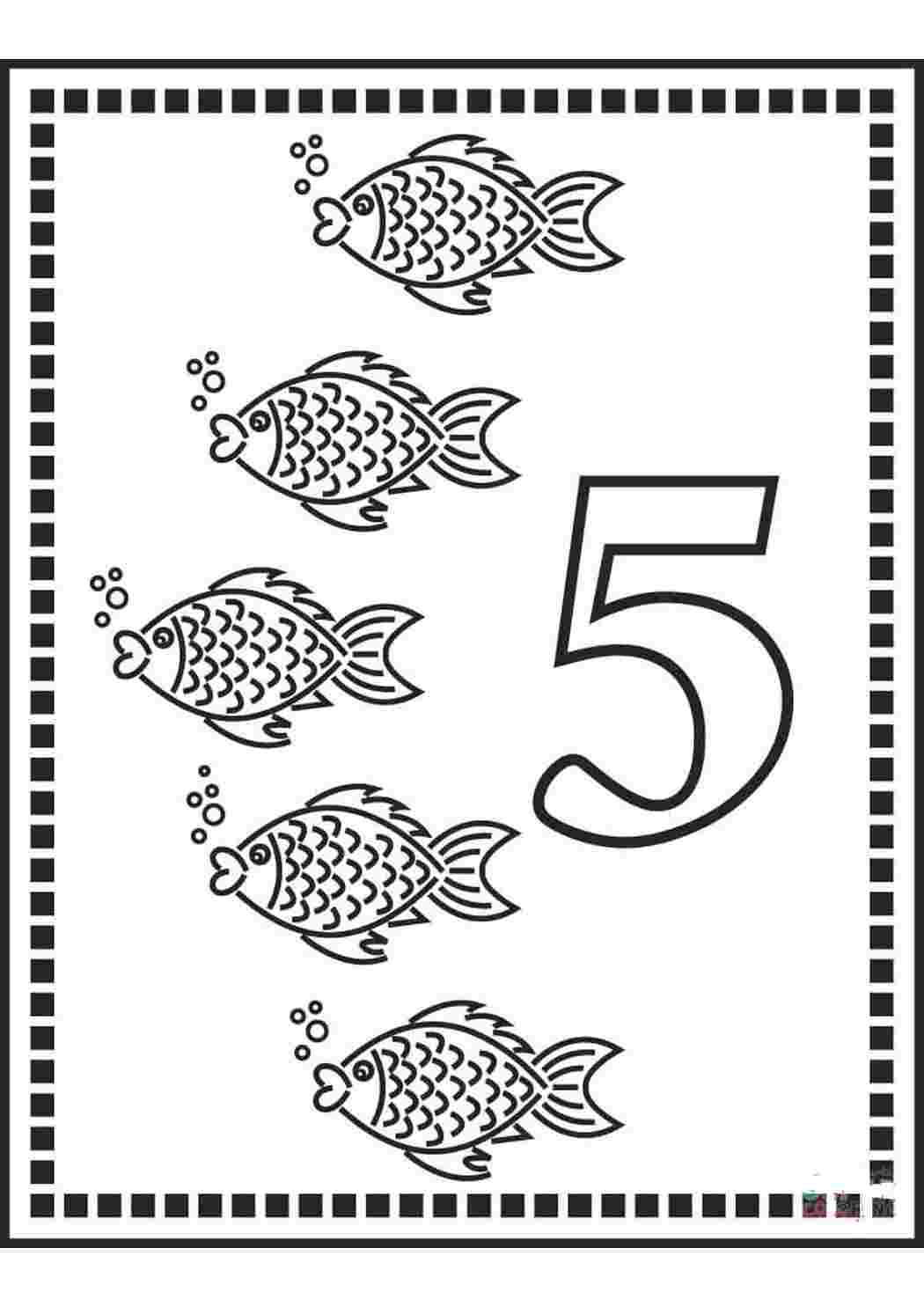 Раскраска цифр до 5