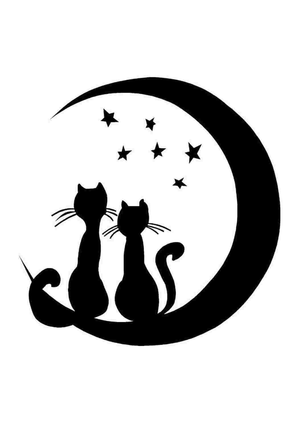 Трафареты кошек для тату, мехенди и дизайна интерьера, 51 трафарет