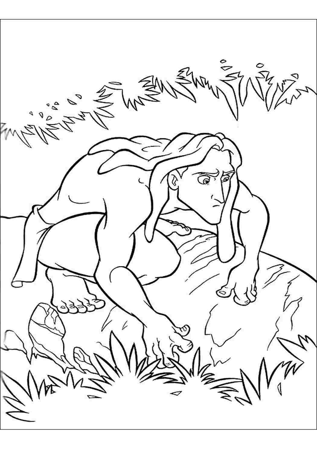 Раскраска из мультфильма тарзан