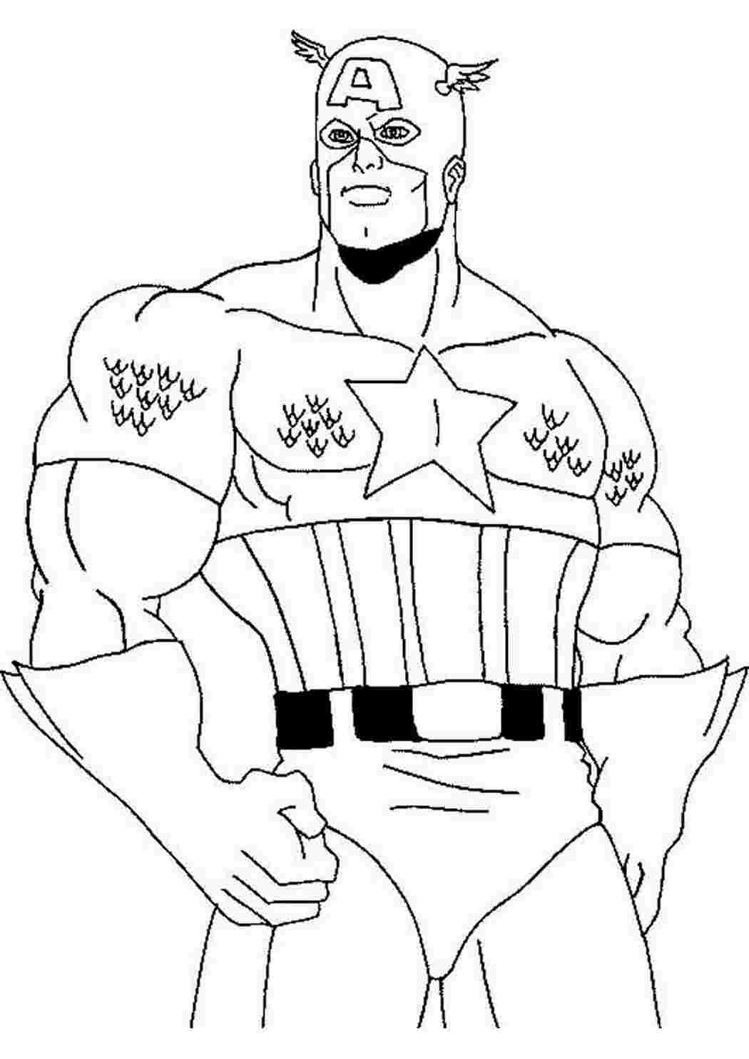 Раскраски герои Капитан Америка