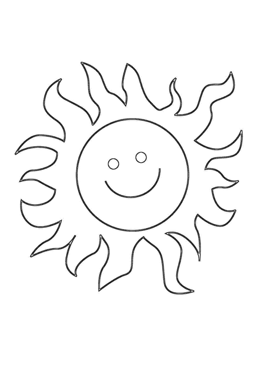 Солнышко контурный рисунок