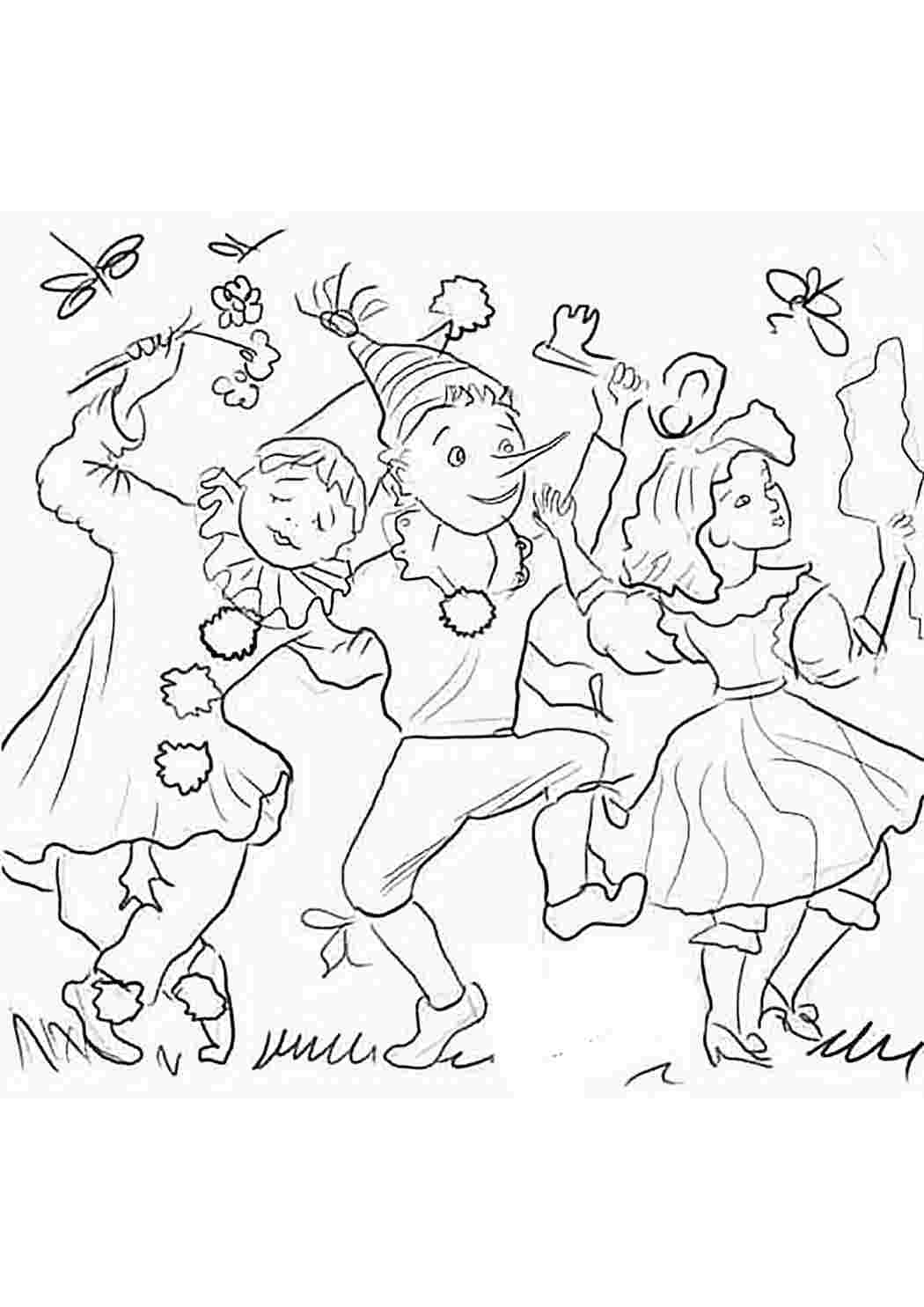Раскраски к сказке Буратино для детей театр