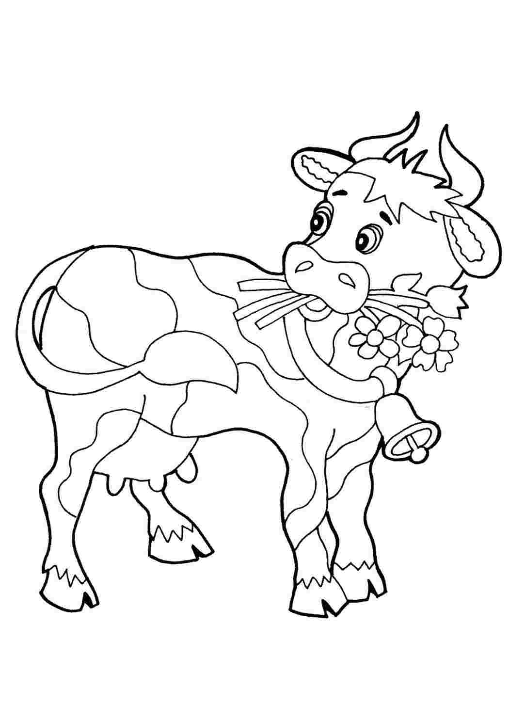 Распечатать коровку раскраску. Раскраска корова. Корова раскраска для детей. Теленок раскраска для детей. Раскраска домашние животные.