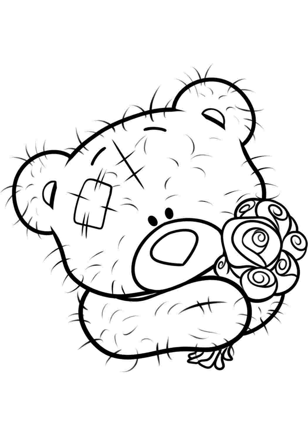 Мишка с шариками раскраска