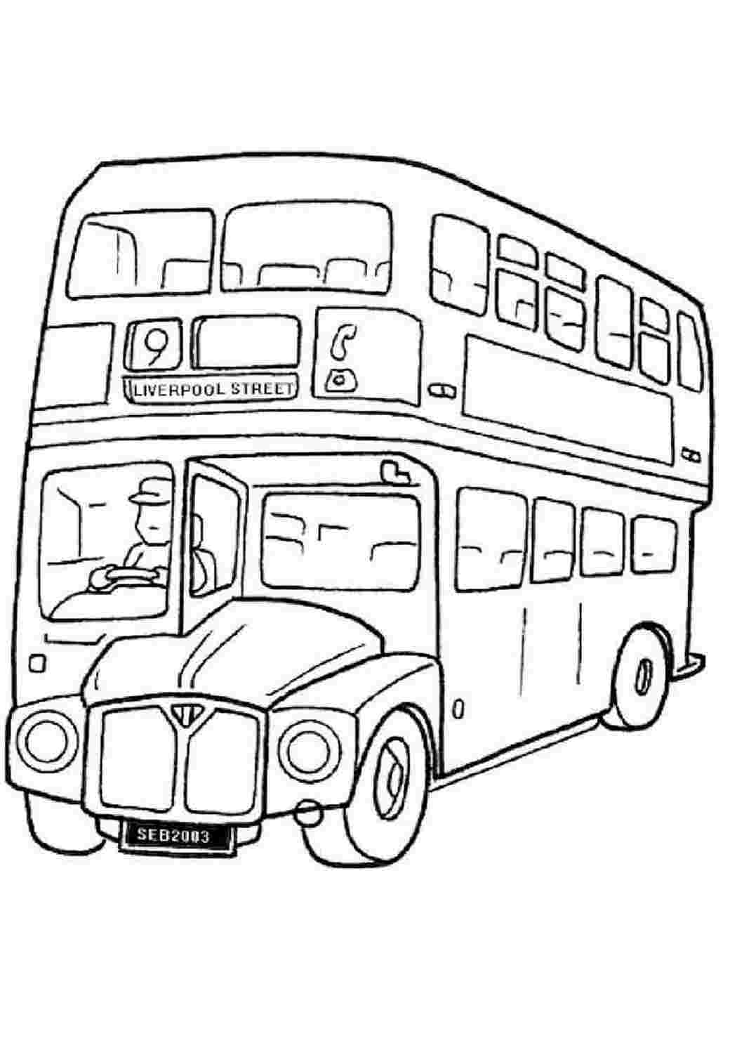 Английский автобус раскраска