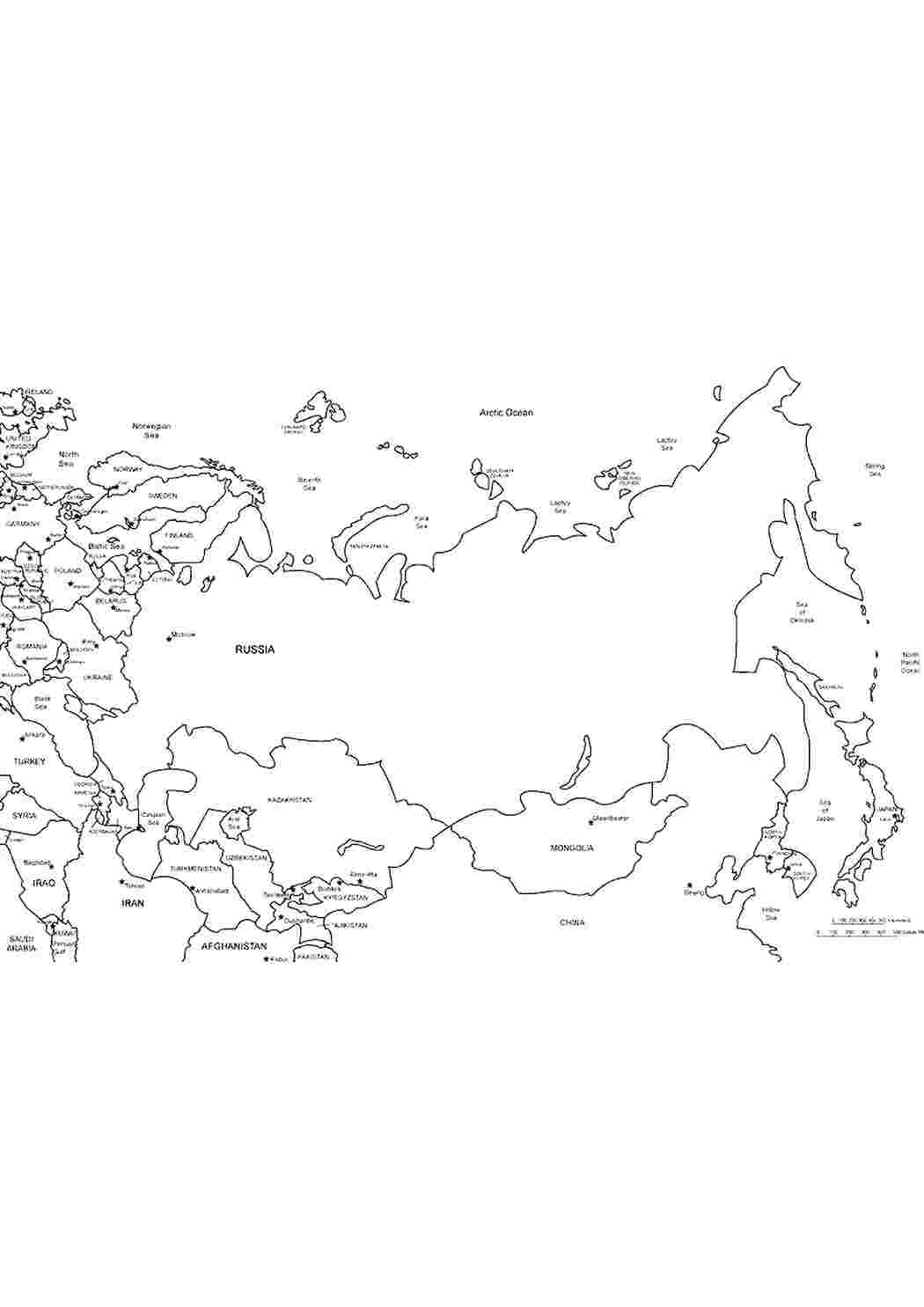 Карта россии для раскрашивания