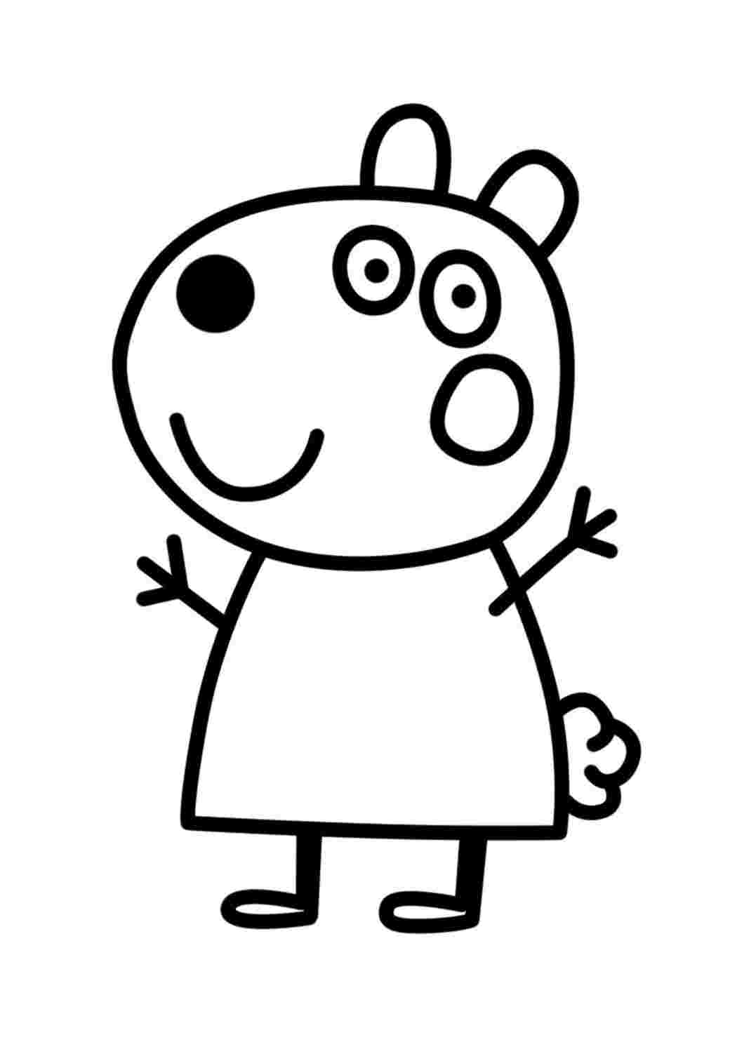Свинка Пеппа раскраска для детей 2-3 лет