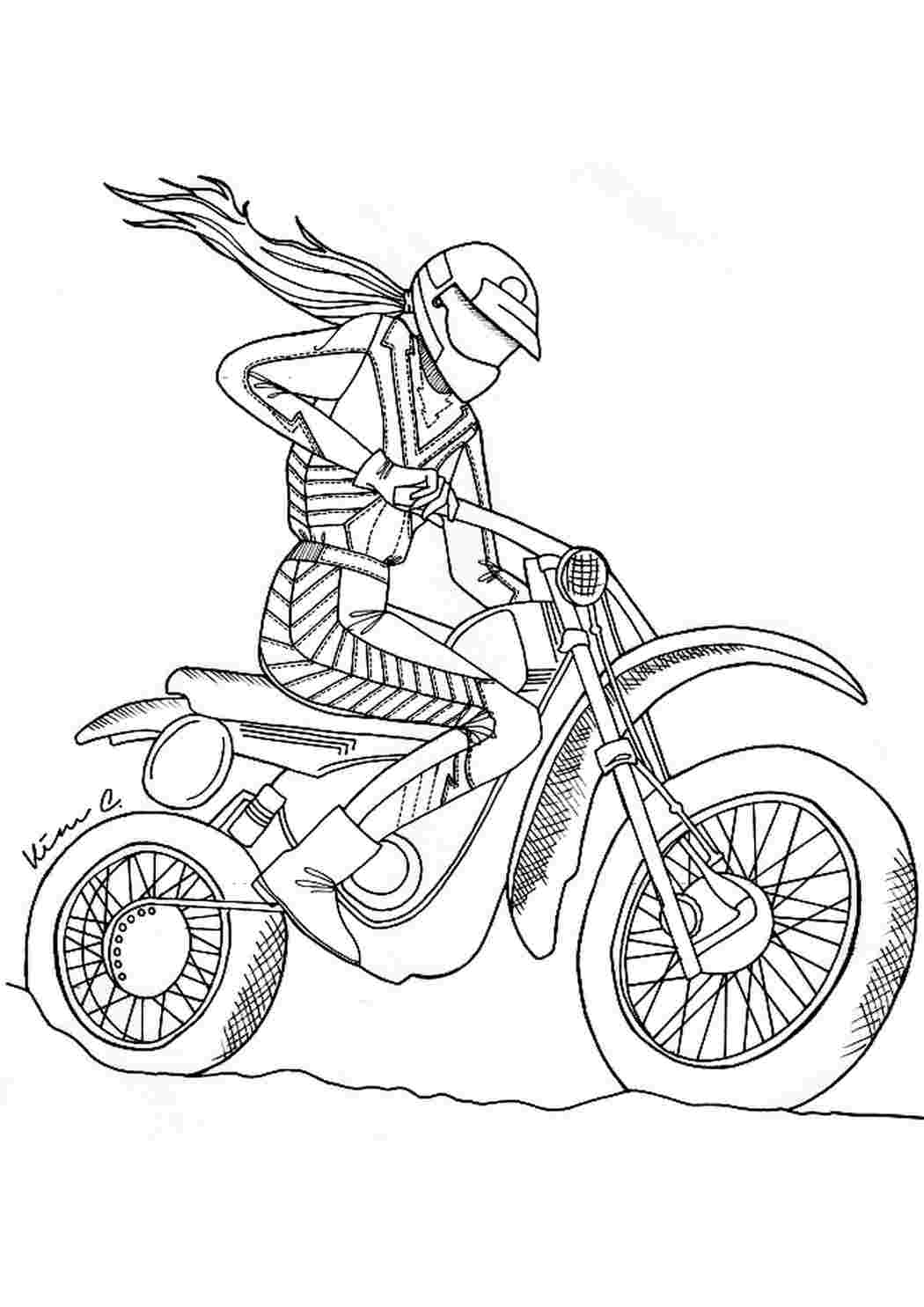 Раскраска мотоциклист