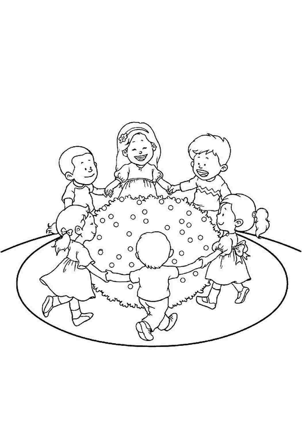 Рисунок хоровод карандашом