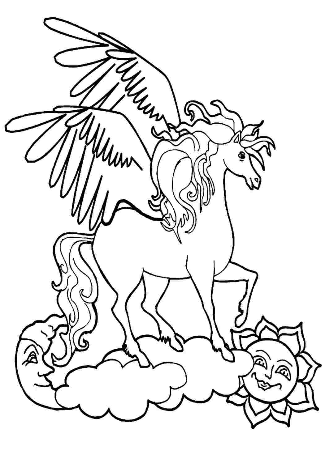Лошадка Единорог раскраска