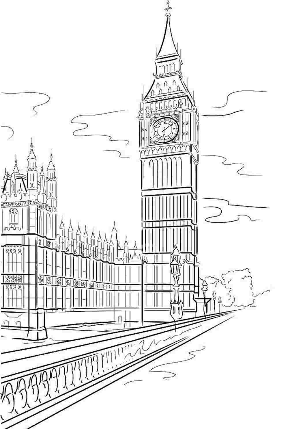 Лондон рисунок карандашом