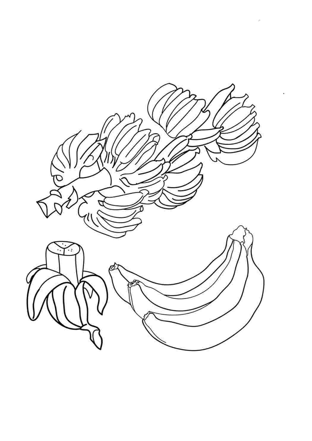 Связка бананов трафарет