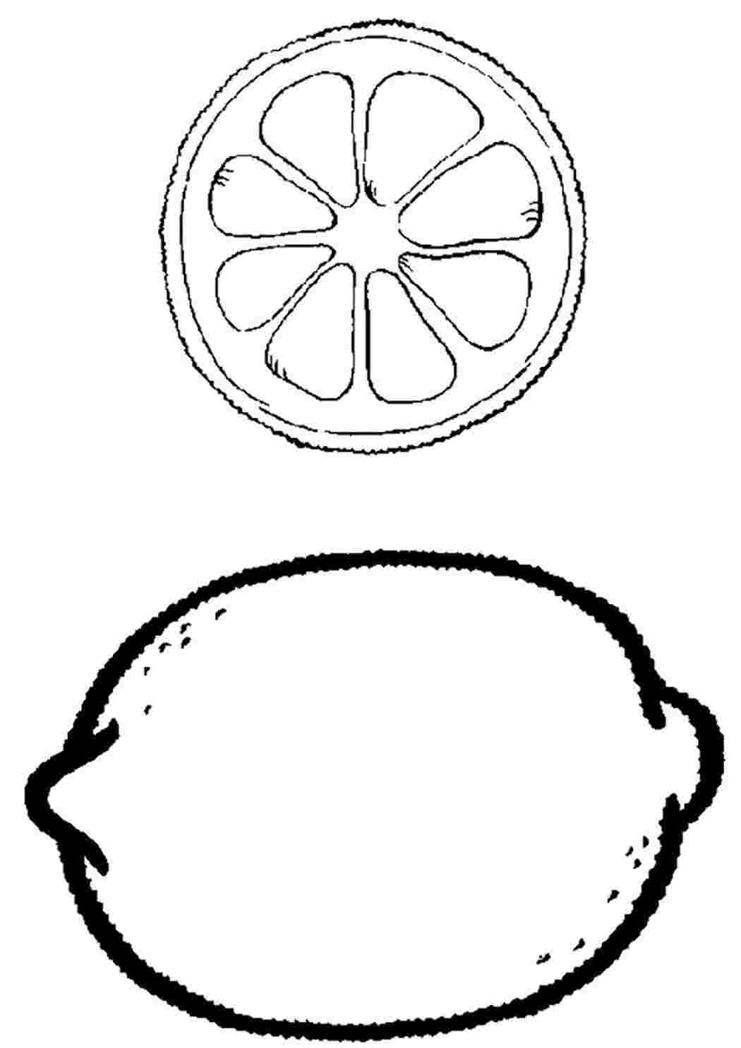 Лимон картинка для детей раскраска