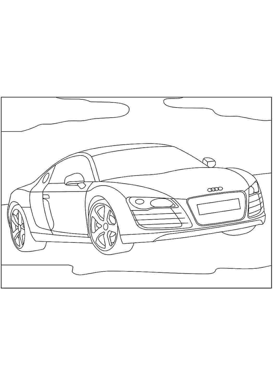 Раскраска Audi r8 гоночная