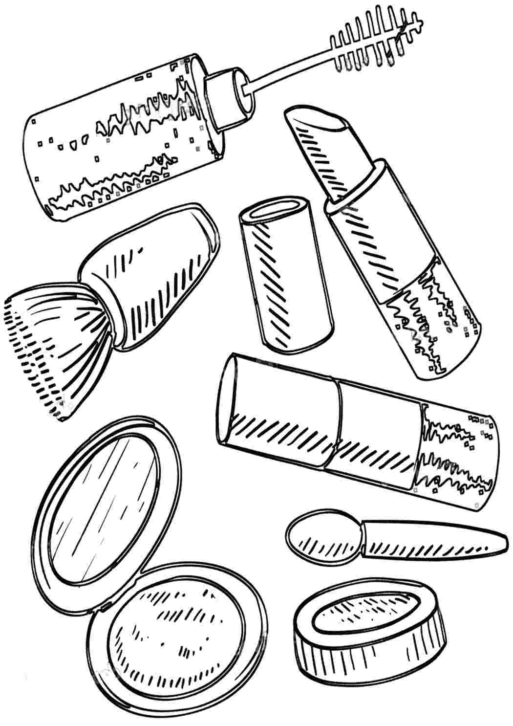 Косметика черно белый рисунок