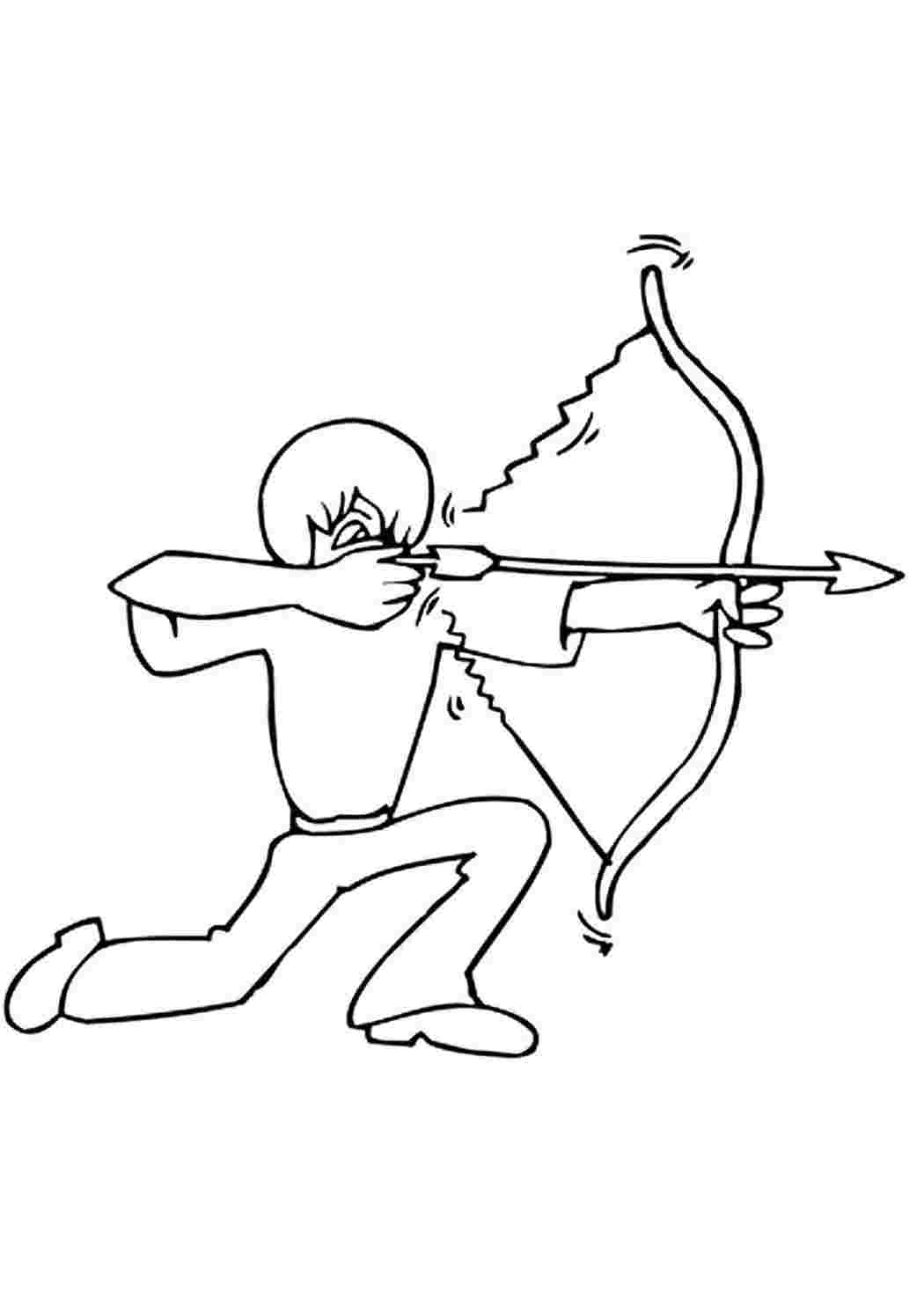 Лук и стрелы раскраска для детей