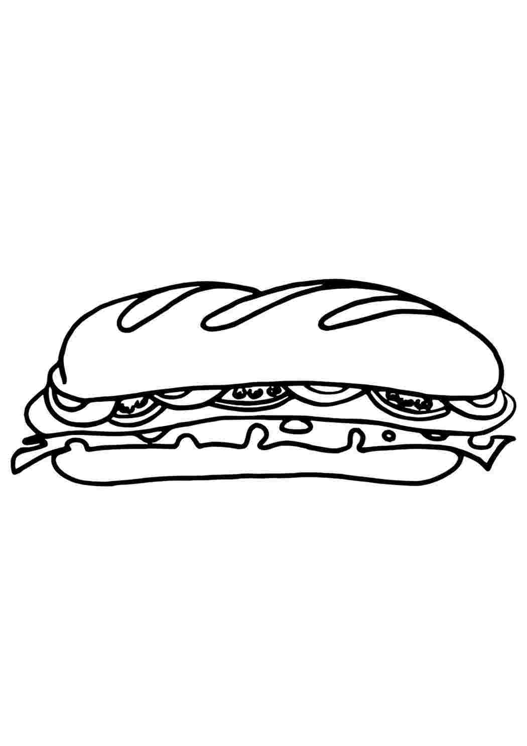 Как нарисовать сэндвич карандашом
