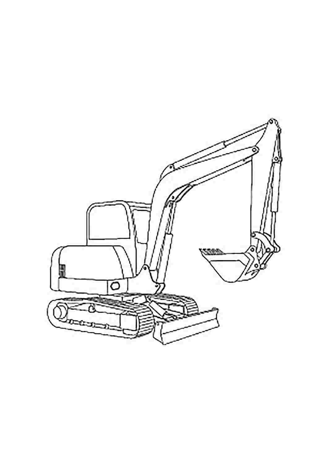 Экскаватор рисунок карандашом
