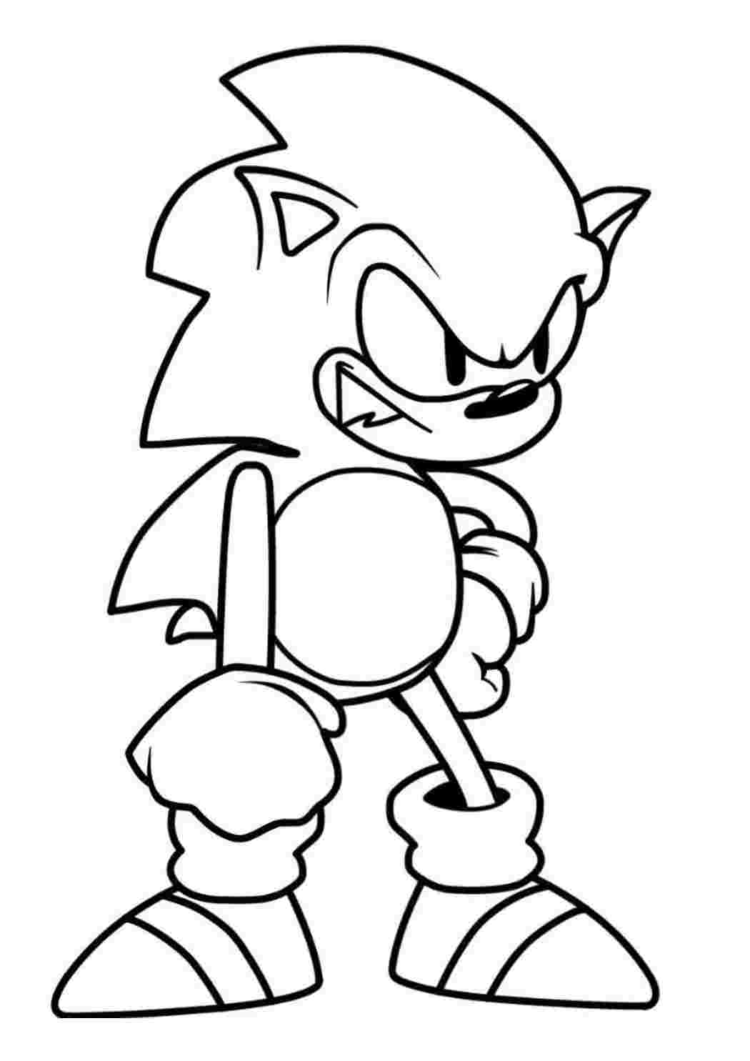Раскраска Sonic exe FNF