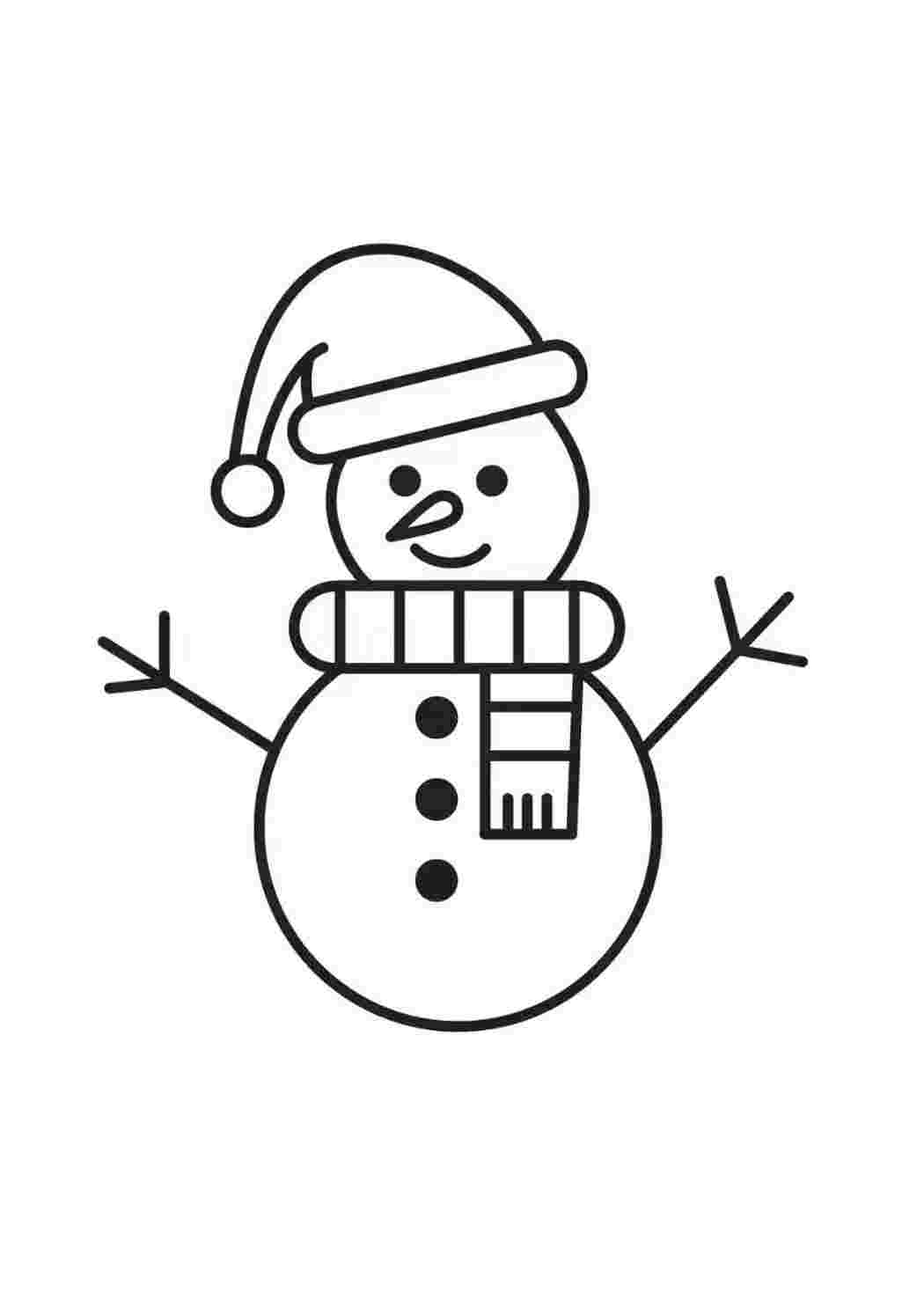 Раскраска снеговика для детей 5-6