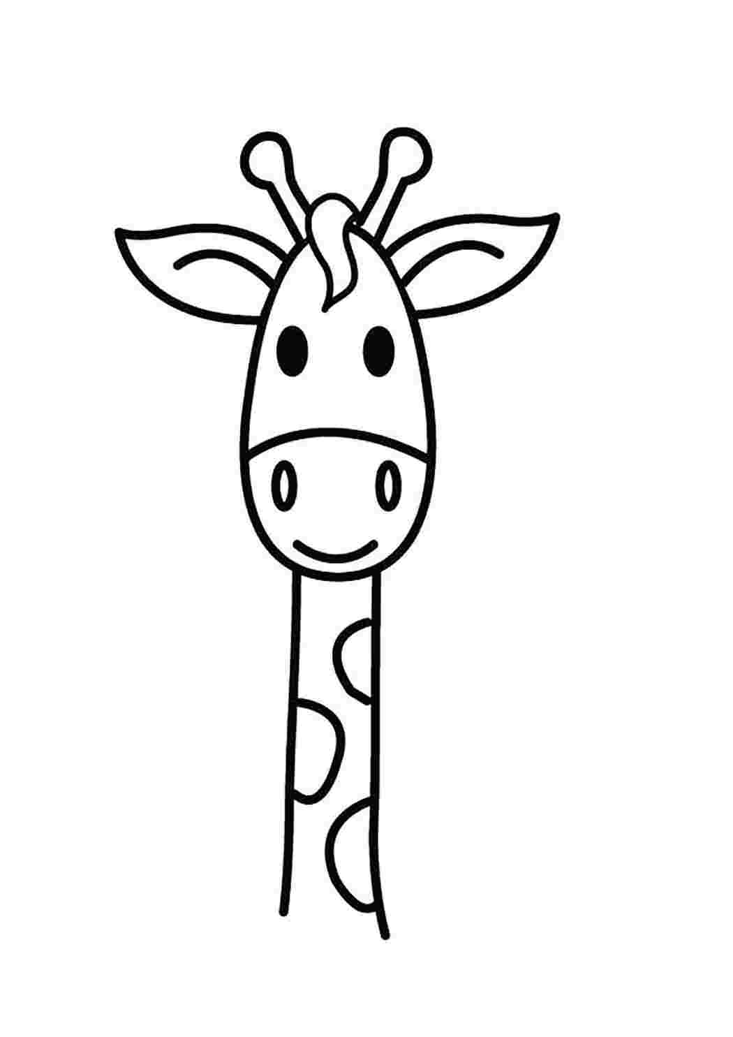 Раскраска голова жирафа для детей