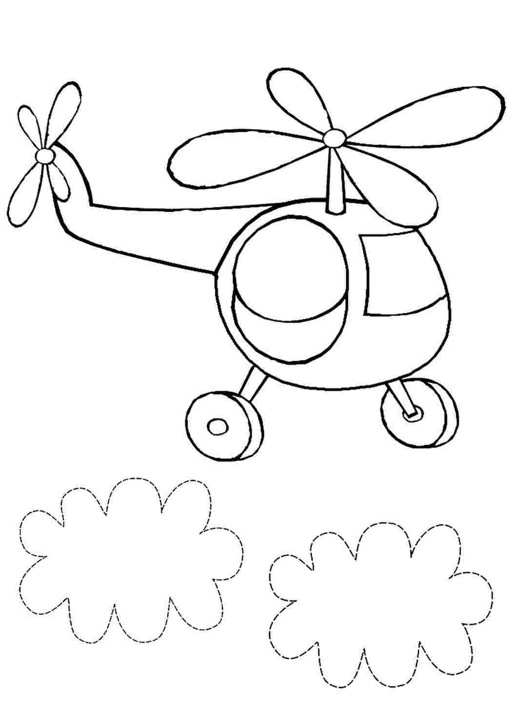 Вертолет раскраска для малышей