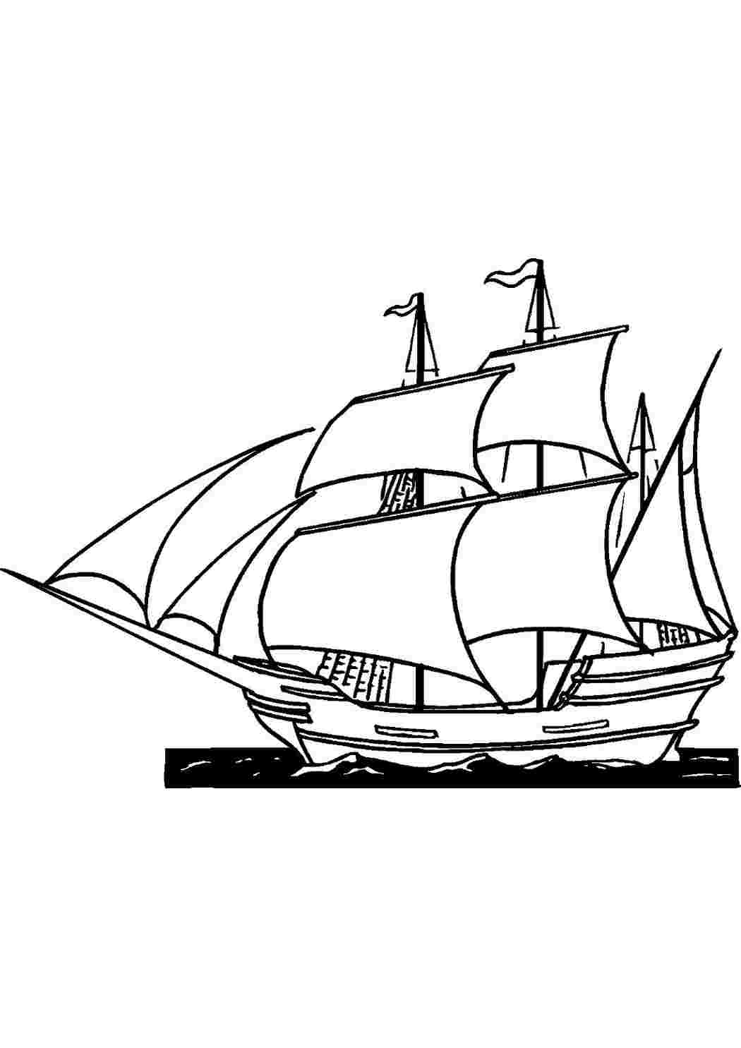 Кораблик с белыми парусами