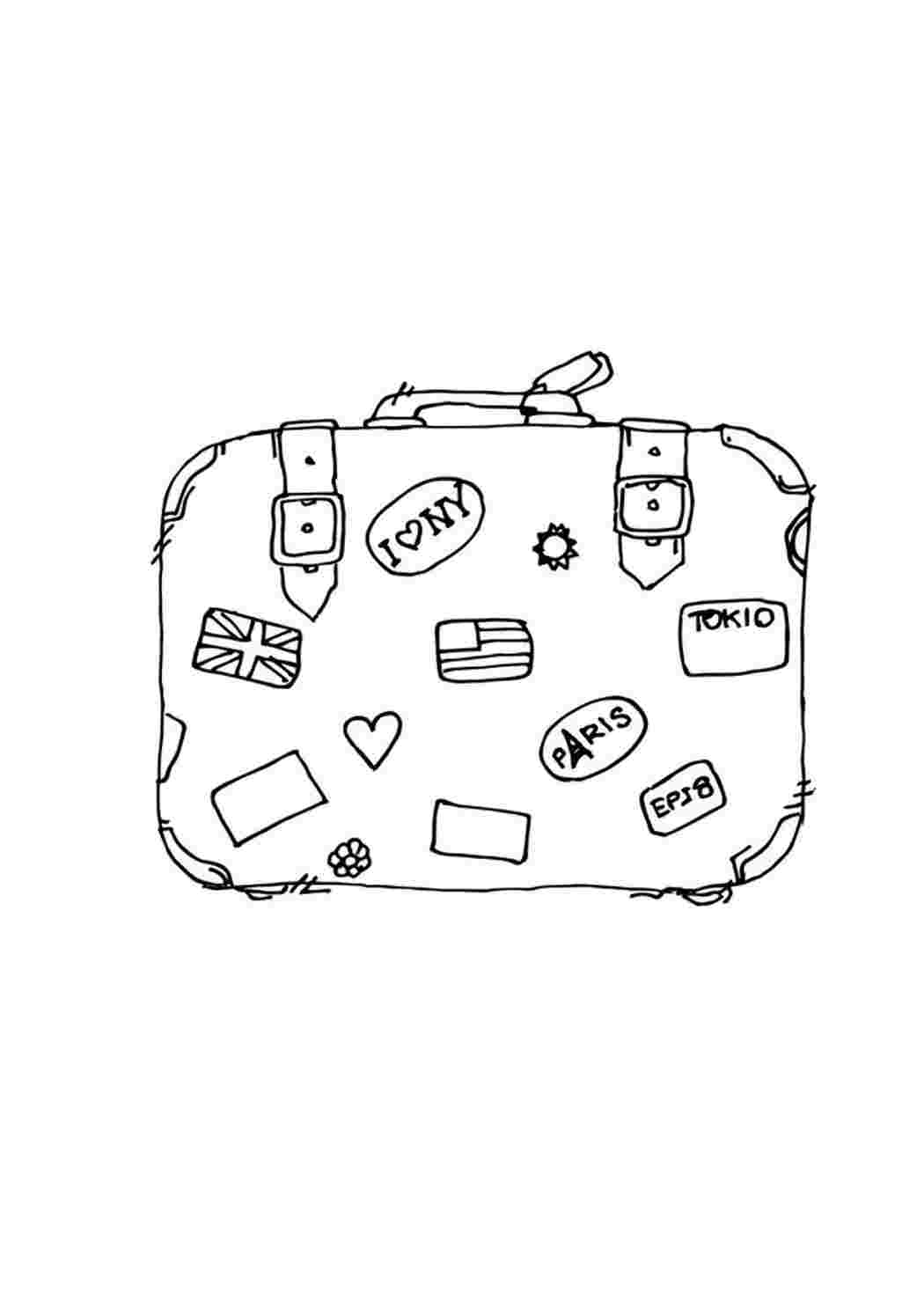 Раскраска чемодана для путешествий