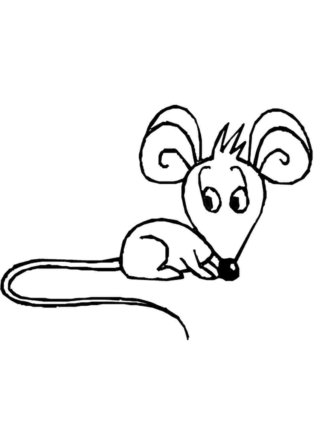 Мультяшная мышь раскраска